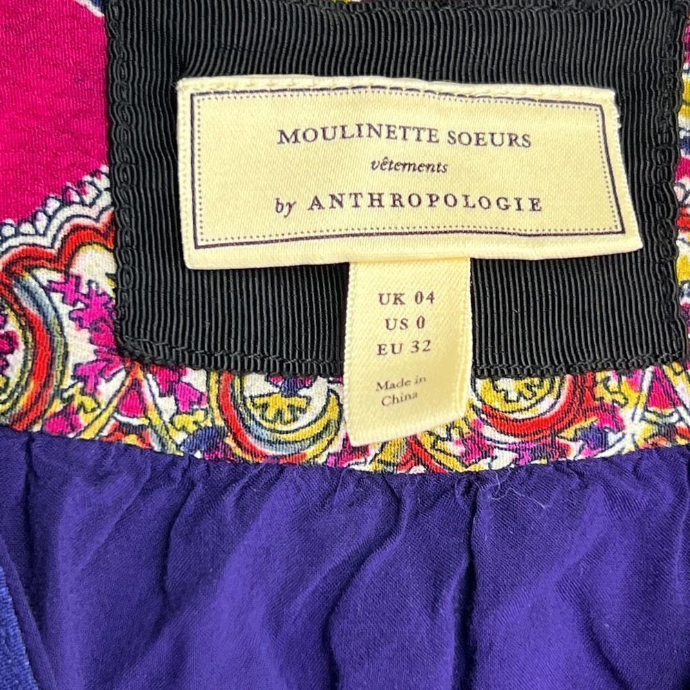 Anthropologie Women's 0 Moulinette Soeurs Istanbul Wrap Dress Multi-Color HOBO - Picture 11 of 12